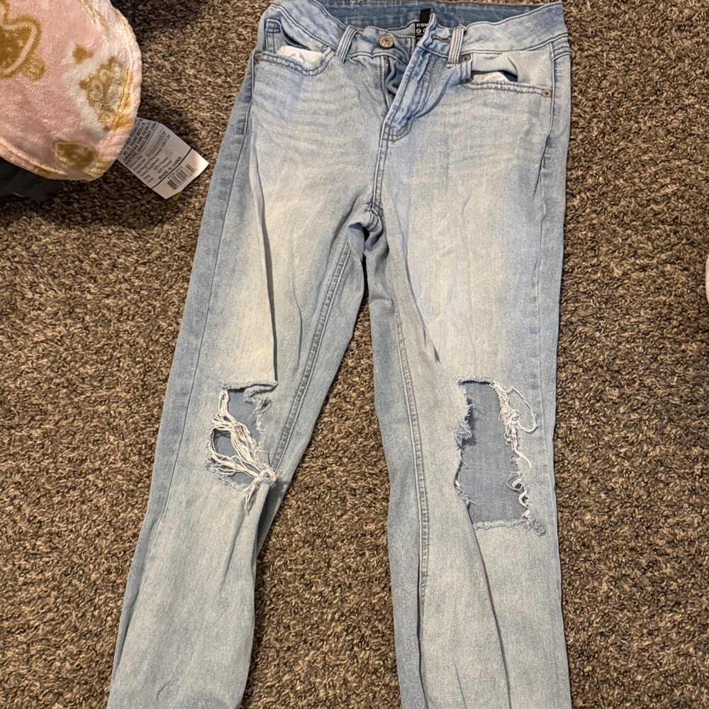 Light Blue Distressed Women Jeans